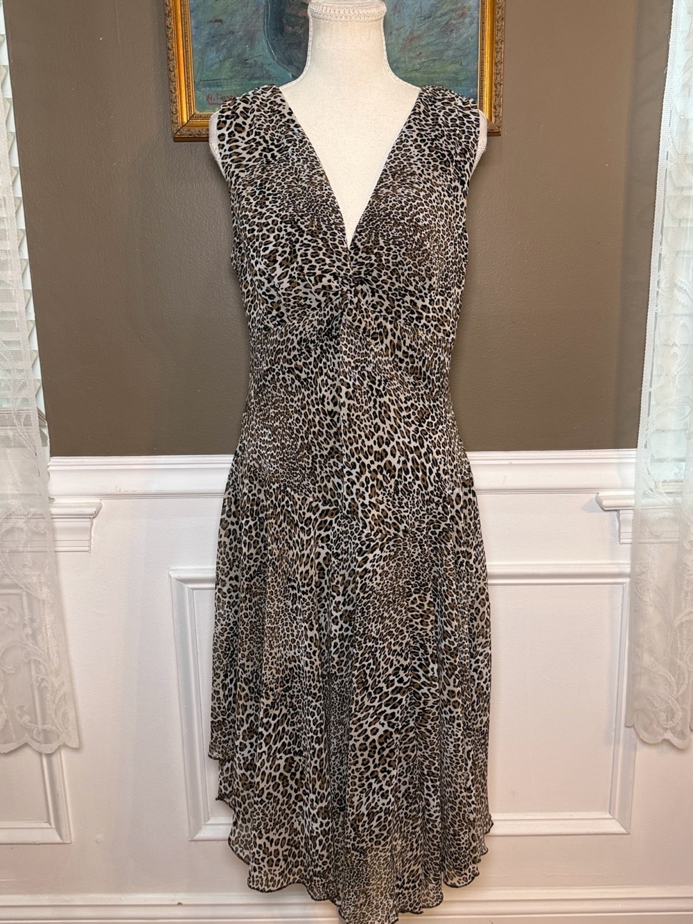 Rabbit Rabbit Rabbit Leopard Chiffon Fairy Hem Y2K Dress Size 12
